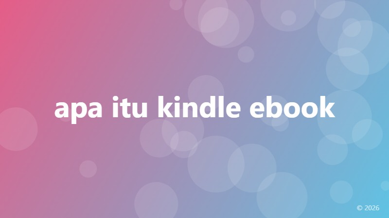 apa itu kindle ebook