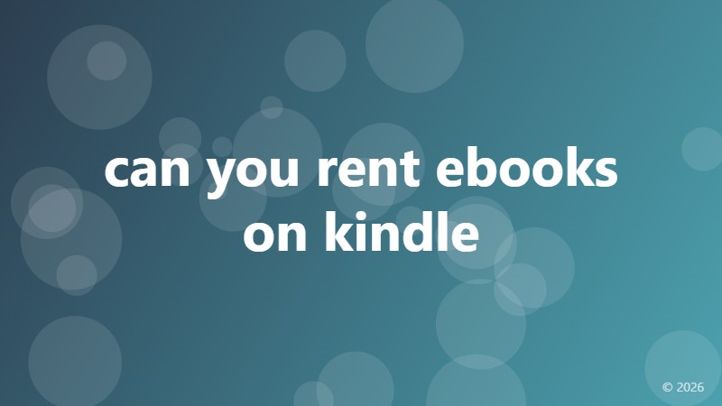 can you rent ebooks on kindle