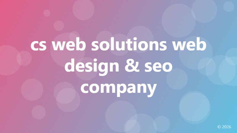 cs web solutions web design & seo company