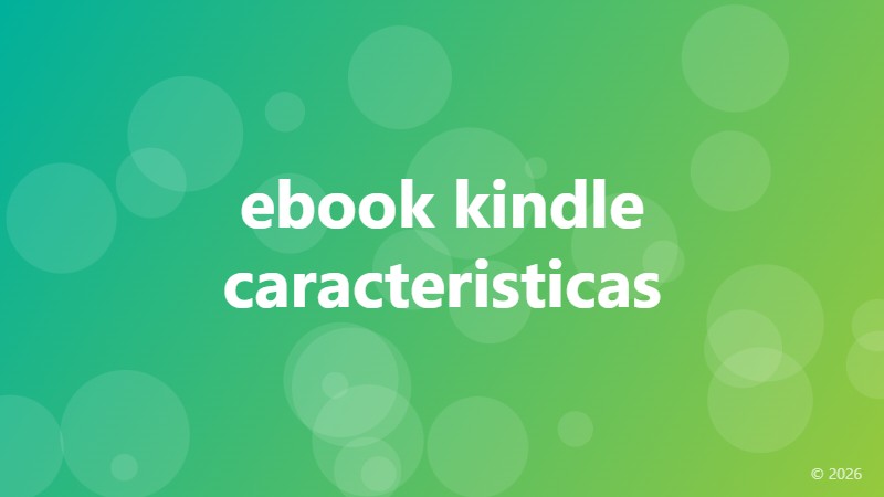 ebook kindle caracteristicas