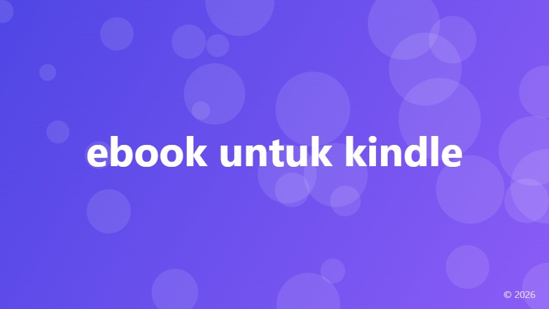 ebook untuk kindle