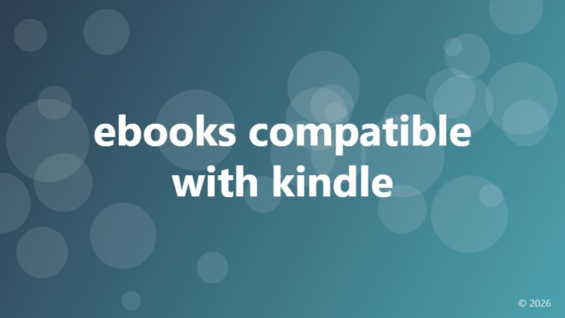 ebooks compatible with kindle