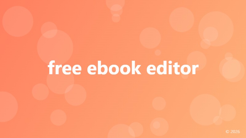 free ebook editor