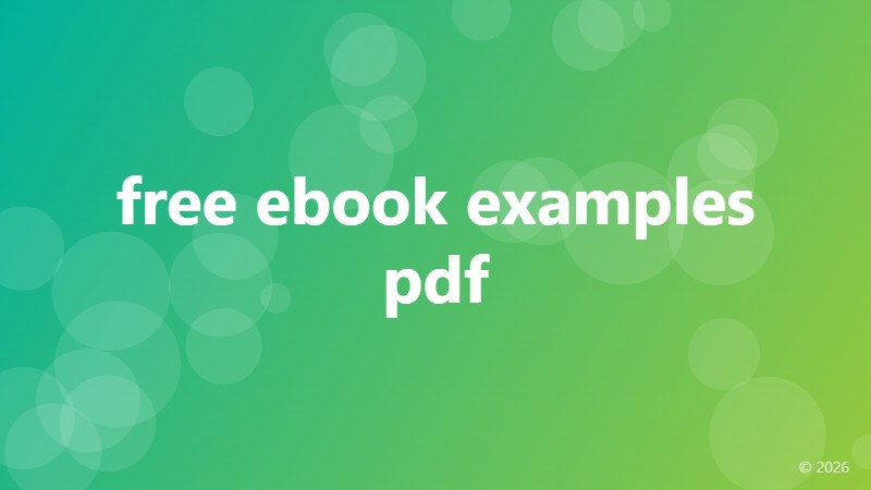 free ebook examples pdf