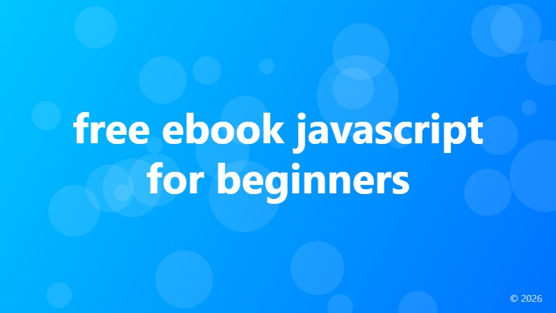 free ebook javascript for beginners