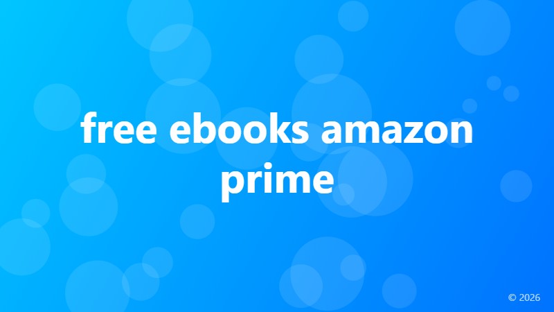free ebooks amazon prime