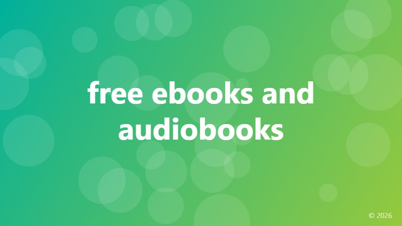 free ebooks and audiobooks