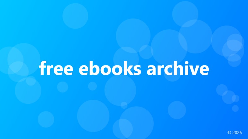 free ebooks archive