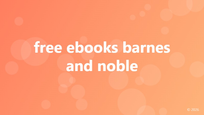 free ebooks barnes and noble