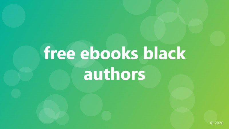 free ebooks black authors