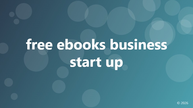 free ebooks business start up