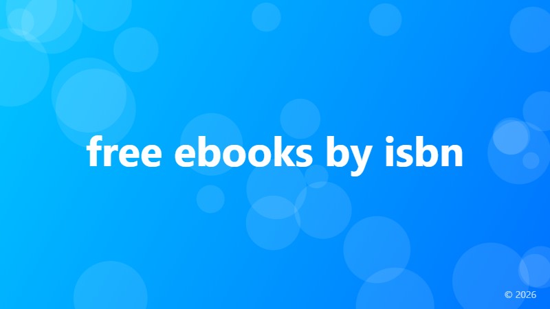 free ebooks by isbn