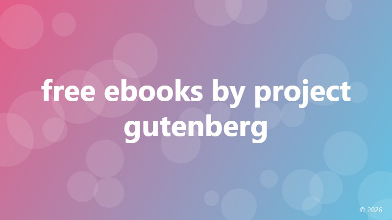 free ebooks by project gutenberg