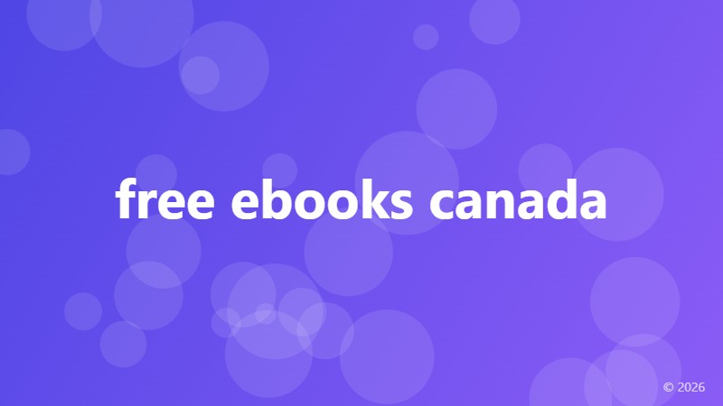 free ebooks canada