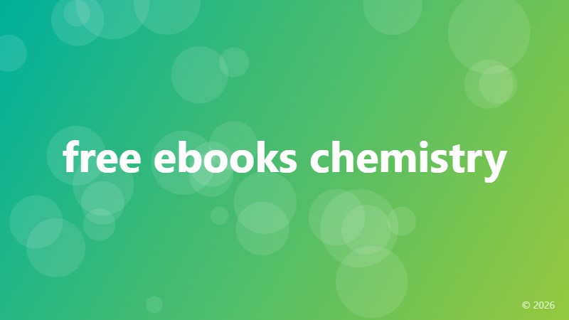 free ebooks chemistry