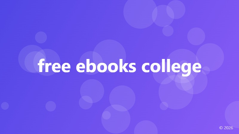 free ebooks college
