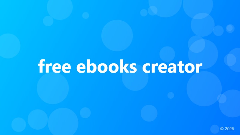 free ebooks creator