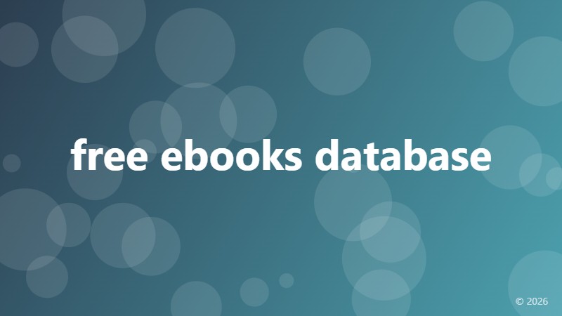 free ebooks database