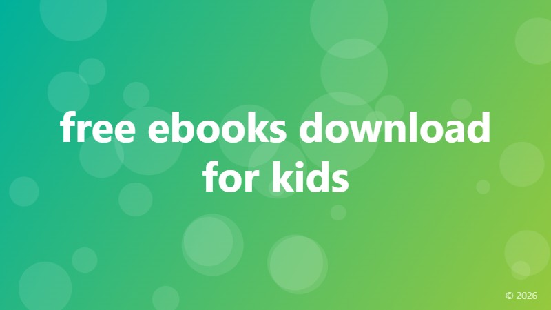 free ebooks download for kids