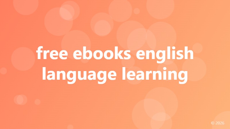 free ebooks english language learning