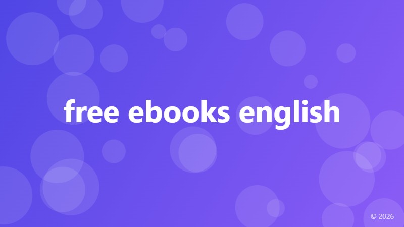 free ebooks english
