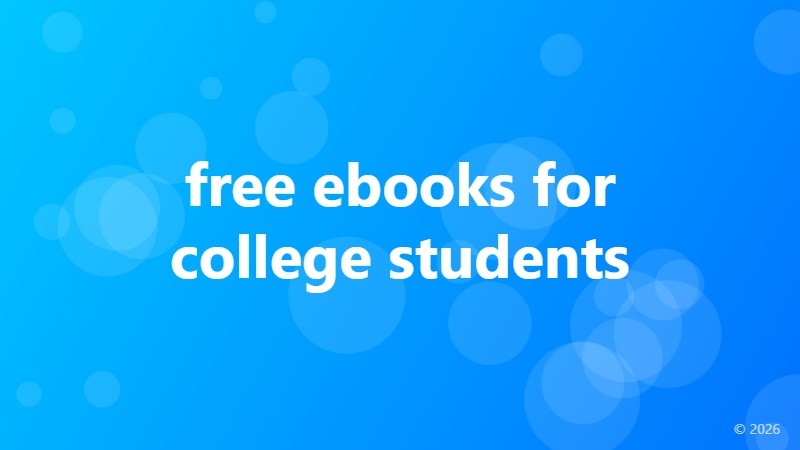 free ebooks for college students