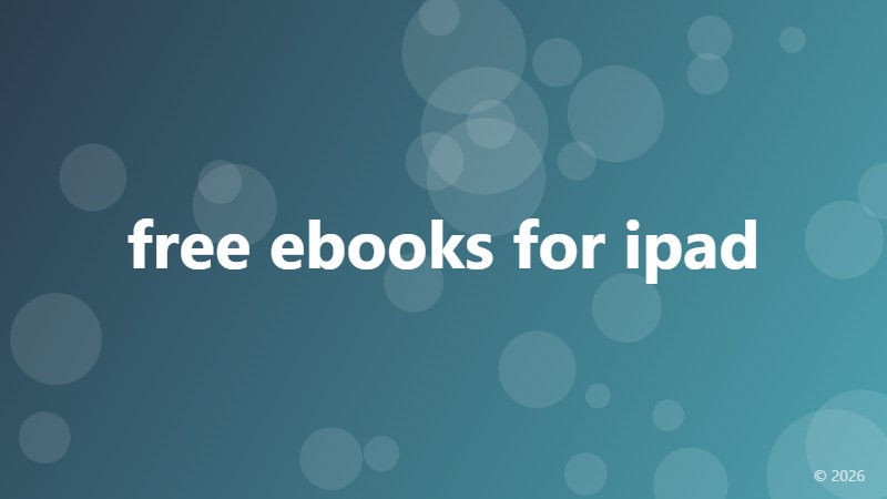 free ebooks for ipad