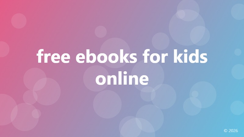 free ebooks for kids online