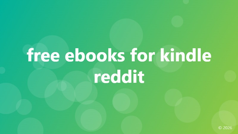 free ebooks for kindle reddit