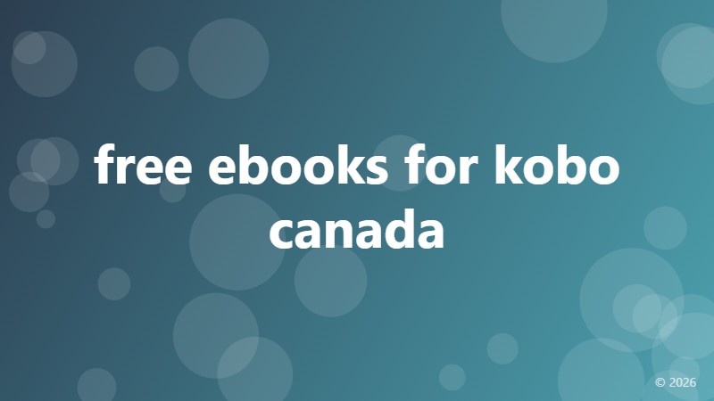 free ebooks for kobo canada