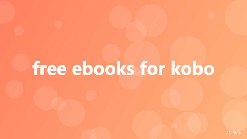 free ebooks for kobo