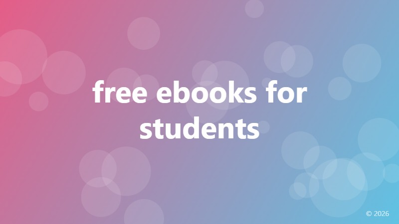 free ebooks for students