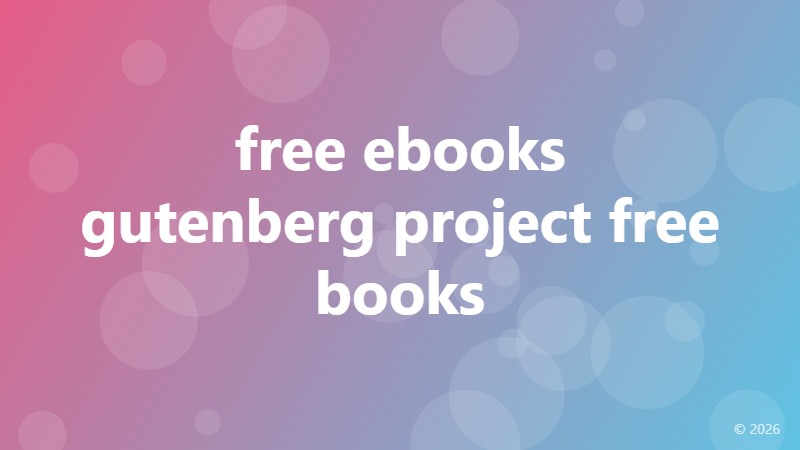 free ebooks gutenberg project free books
