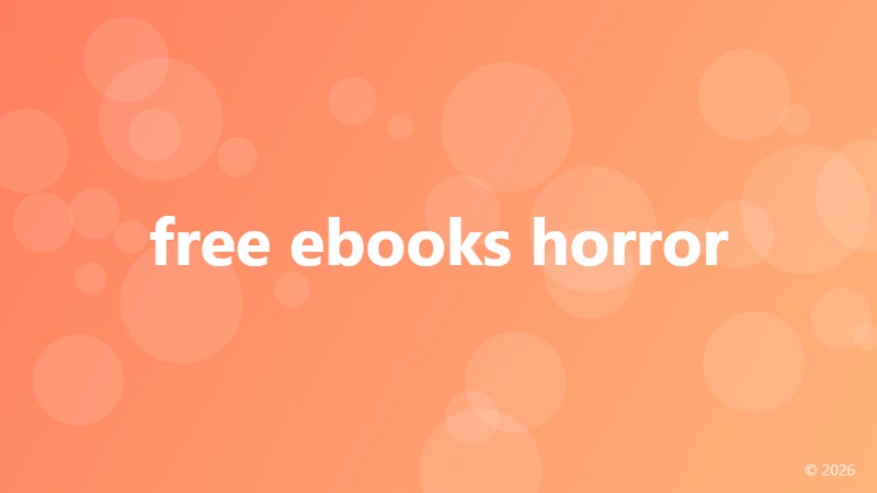 free ebooks horror