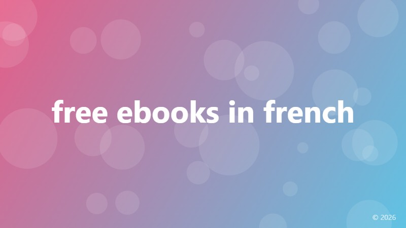 free ebooks in french
