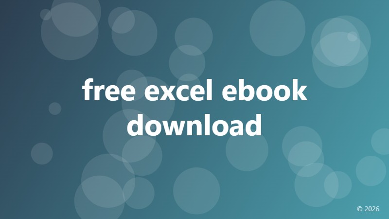 free excel ebook download