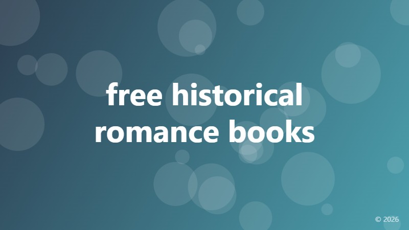 free historical romance books
