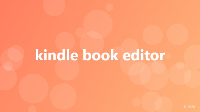 kindle book editor