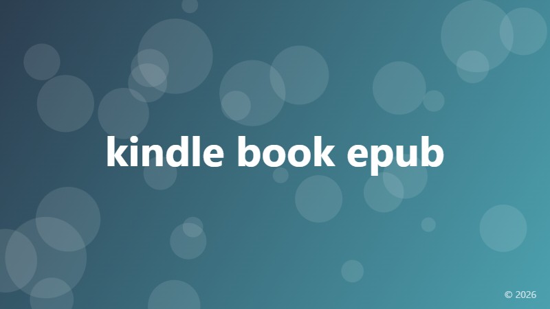 kindle book epub