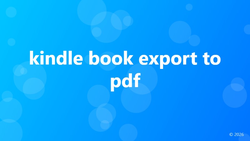 kindle book export to pdf