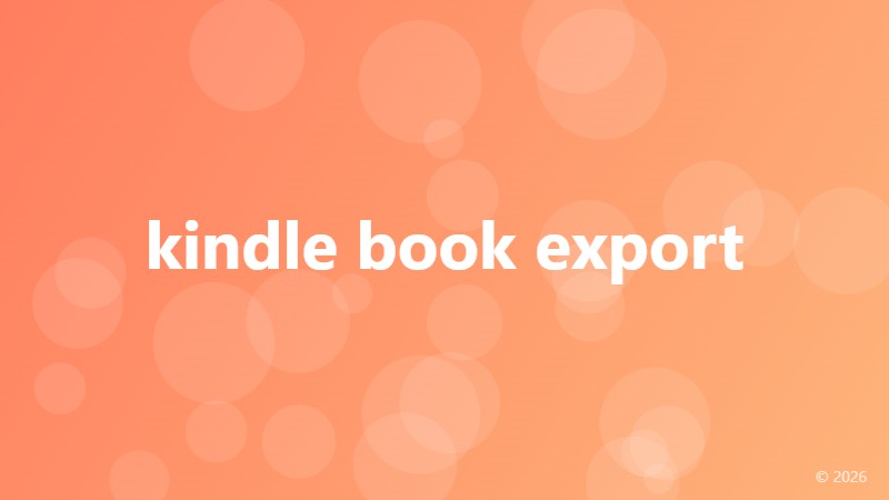 kindle book export