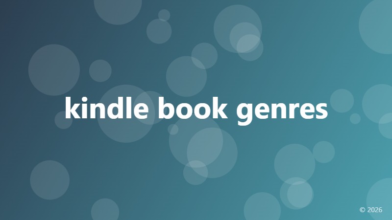 kindle book genres