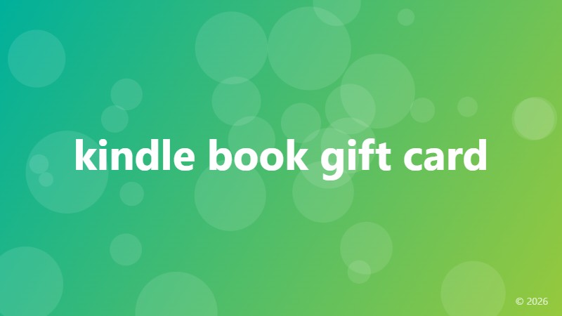 kindle book gift card