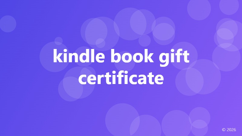 kindle book gift certificate