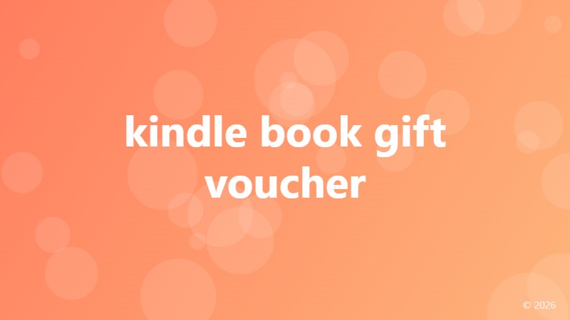 kindle book gift voucher