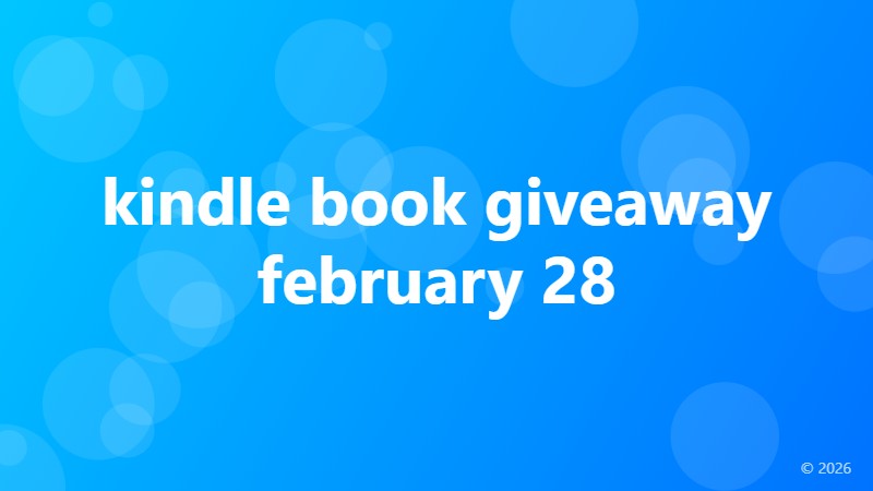 kindle book giveaway february 28