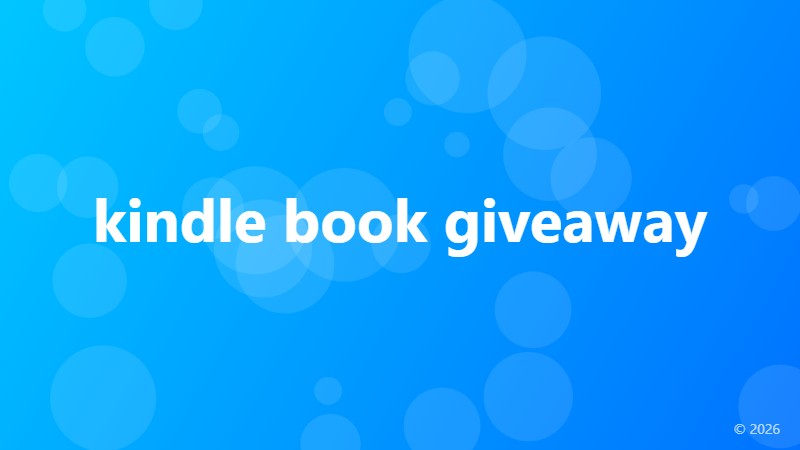 kindle book giveaway