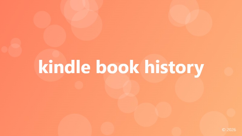 kindle book history