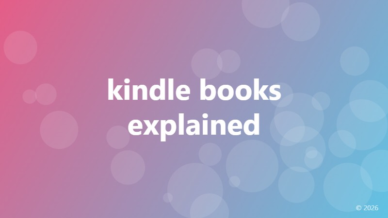 kindle books explained