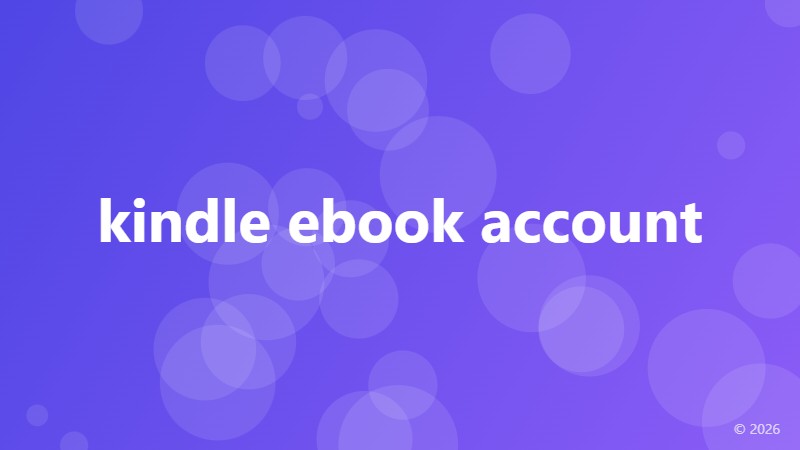 kindle ebook account